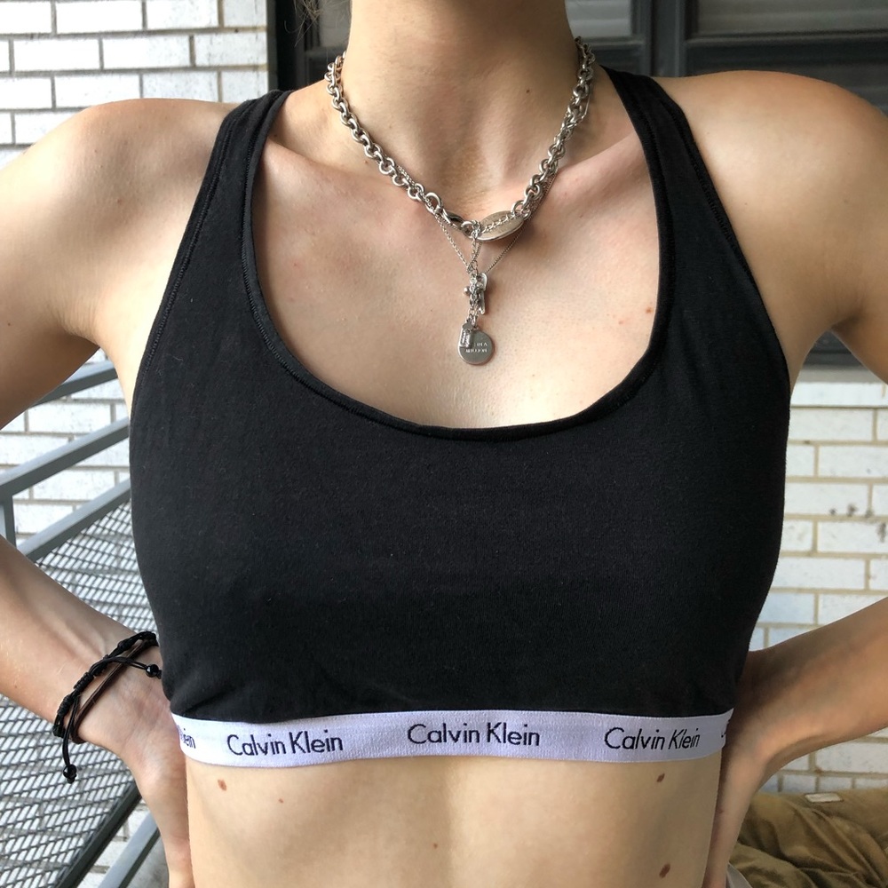 calvin klein black sports bra